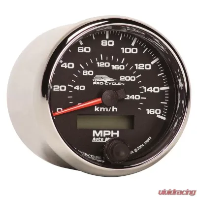 AutoMeter GAUGE; SPEEDO; 2 5/8in.; 160 MPH/260KM/H; ELEC; BLACK; PRO-CYCLE - 19344