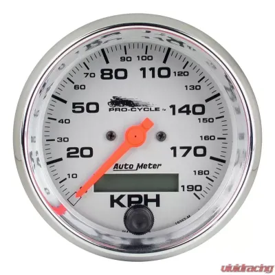 AutoMeter GAUGE; SPEEDO; 3 3/4in.; 120 MPH; ELEC; SILVER; PRO-CYCLE - 19352