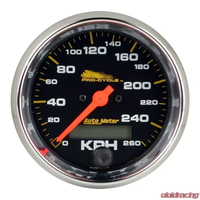 AutoMeter GAUGE; SPEEDO; 3 3/4in.; 160 MPH; ELEC; BLACK; PRO-CYCLE - 19354