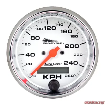 AutoMeter GAUGE; SPEEDO; 3 3/4in.; 160 MPH; ELEC; WHITE; PRO-CYCLE - 19355