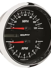 AutoMeter GAUGE; TACH/SPEEDO; 4 1/2in.; 8K RPM/120 MPH; BLACK; PRO-CYCLE                                     - 19466 - Image 2