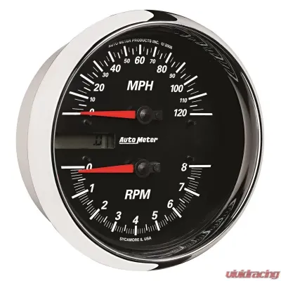 AutoMeter GAUGE; TACH/SPEEDO; 4 1/2in.; 8K RPM/120 MPH; BLACK; PRO-CYCLE - 19466