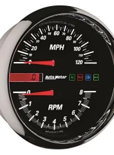 AutoMeter GAUGE; TACH/SPEEDO; 4 1/2in.; 8K RPM/120 MPH; BLACK; PRO-CYCLE                                     - 19466 - Image 2