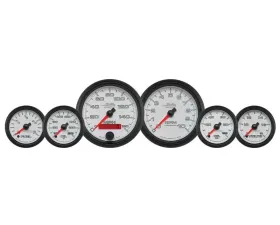 AutoMeter GAUGE KIT; 6 PC. KIT; 3 3/8in./2 1/16in.; BAGGER; WHITE; PRO-CYCLE