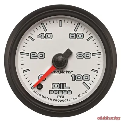 AutoMeter GAUGE; OIL PRESSURE; 2 1/16in.; 100PSI; DIGITAL STEPPER MOTOR; WHITE; PRO-CYCLE - 19552