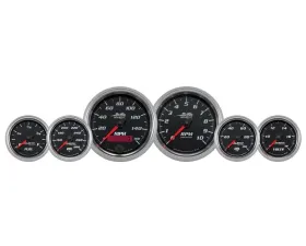 AutoMeter GAUGE KIT; 6 PC. KIT; 3 3/8in./2 1/16in.; BAGGER; BLACK; PRO-CYCLE