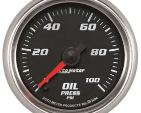 AutoMeter GAUGE; OIL PRESSURE; 2 1/16in.; 100PSI; DIGITAL STEPPER MOTOR; BLACK; PRO-CYCLE