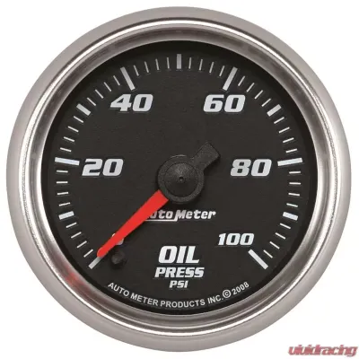 AutoMeter GAUGE; OIL PRESSURE; 2 1/16in.; 100PSI; DIGITAL STEPPER MOTOR; BLACK; PRO-CYCLE - 19652
