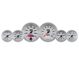 AutoMeter GAUGE KIT; 6 PC. KIT; 3 3/8in./2 1/16in.; BAGGER; WHITE; PRO-CYCLE