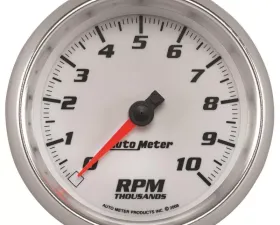 AutoMeter GAUGE; TACHOMETER; 3 3/8in.; 10K RPM; WHITE; PRO-CYCLE