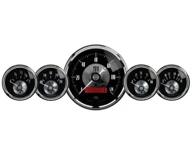 AutoMeter GAUGE KIT; 5 PC; 3 3/8in./2 1/16in.; ELEC SPEEDO W/LCD ODO; PRESTIGE BLK. DIAMON