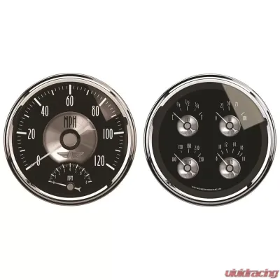 AutoMeter GAUGE KIT; 2 PC.; QUAD/TACH/SPEEDO; 5in.; PRESTIGE BLK. DIAMOND - 2005