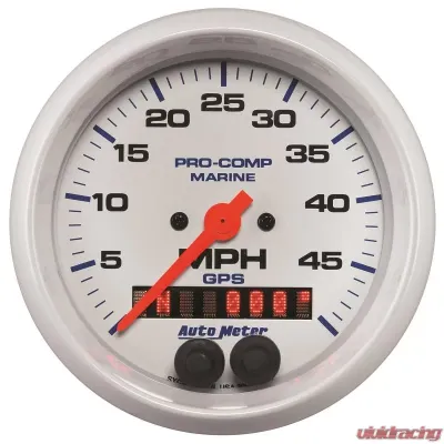 AutoMeter GAUGE; SPEEDOMETER; 3 3/8in.; 50MPH; GPS; MARINE WHITE - 200635