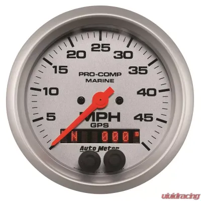 AutoMeter GAUGE; SPEEDOMETER; 3 3/8in.; 50MPH; GPS; MARINE SILVER - 200635-33