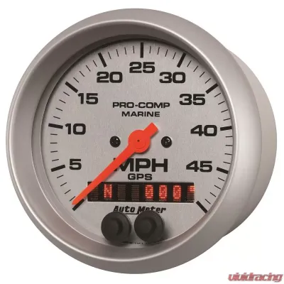 AutoMeter GAUGE; SPEEDOMETER; 3 3/8in.; 50MPH; GPS; MARINE SILVER - 200635-33
