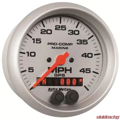 AutoMeter GAUGE; SPEEDOMETER; 3 3/8in.; 50MPH; GPS; MARINE SILVER - 200635-33