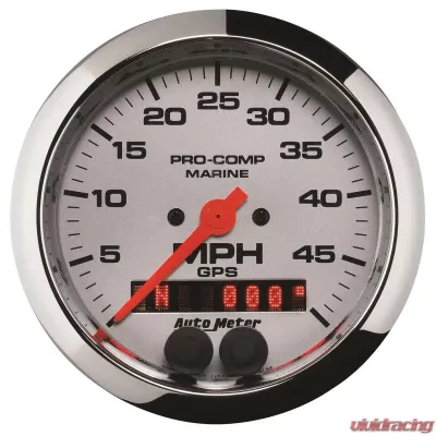 AutoMeter GAUGE; SPEEDOMETER; 3 3/8in.; 50MPH; GPS; MARINE CHROME - 200635-35