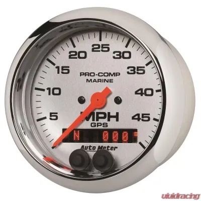 AutoMeter GAUGE; SPEEDOMETER; 3 3/8in.; 50MPH; GPS; MARINE CHROME - 200635-35