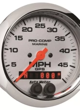 AutoMeter GAUGE; SPEEDOMETER; 3 3/8in.; 50MPH; GPS; MARINE CHROME                                     - 200635-35 - Image 3