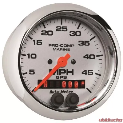 AutoMeter GAUGE; SPEEDOMETER; 3 3/8in.; 50MPH; GPS; MARINE CHROME - 200635-35