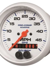 AutoMeter GAUGE; SPEEDOMETER; 3 3/8in.; 50MPH; GPS; MARINE WHITE                                     - 200635 - Image 2