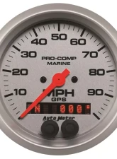 AutoMeter GAUGE; SPEEDOMETER; 3 3/8in.; 100MPH; GPS; MARINE SILVER                                     - 200636-33 - Image 3