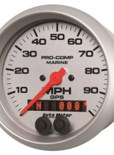 AutoMeter GAUGE; SPEEDOMETER; 3 3/8in.; 100MPH; GPS; MARINE SILVER                                     - 200636-33 - Image 2