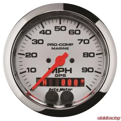 AutoMeter GAUGE; SPEEDOMETER; 3 3/8in.; 100MPH; GPS; MARINE CHROME - 200636-35