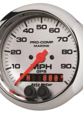 AutoMeter GAUGE; SPEEDOMETER; 3 3/8in.; 100MPH; GPS; MARINE CHROME                                     - 200636-35 - Image 2