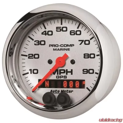 AutoMeter GAUGE; SPEEDOMETER; 3 3/8in.; 100MPH; GPS; MARINE CHROME - 200636-35