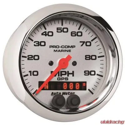 AutoMeter GAUGE; SPEEDOMETER; 3 3/8in.; 100MPH; GPS; MARINE CHROME - 200636-35