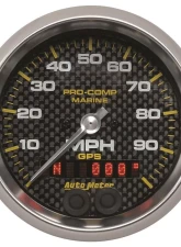 AutoMeter GAUGE; SPEEDOMETER; 3 3/8in.; 100MPH; GPS; MARINE CARBON FIBER                                     - 200636-40 - Image 3