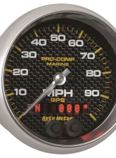 AutoMeter GAUGE; SPEEDOMETER; 3 3/8in.; 100MPH; GPS; MARINE CARBON FIBER                                     - 200636-40 - Image 3