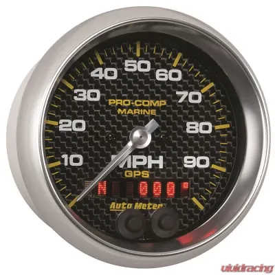 AutoMeter GAUGE; SPEEDOMETER; 3 3/8in.; 100MPH; GPS; MARINE CARBON FIBER - 200636-40