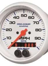 AutoMeter GAUGE; SPEEDOMETER; 3 3/8in.; 100MPH; GPS; MARINE WHITE                                     - 200636 - Image 2