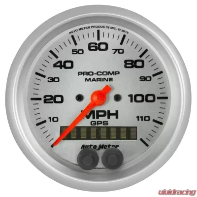 AutoMeter GAUGE; SPEEDOMETER; 3 3/8in.; 120MPH; GPS; MARINE SILVER - 200637-33
