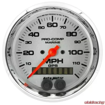 AutoMeter GAUGE; SPEEDOMETER; 3 3/8in.; 120MPH; GPS; MARINE CHROME - 200637-35