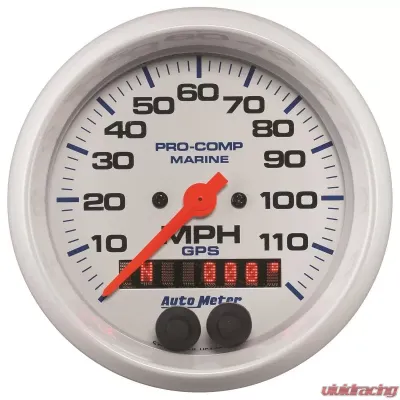 AutoMeter GAUGE; SPEEDOMETER; 3 3/8in.; 120MPH; GPS; MARINE WHITE - 200637