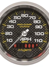 AutoMeter GAUGE; SPEEDOMETER; 3 3/8in.; 120MPH; GPS; MARINE CARBON FIBER                                     - 200637-40 - Image 3