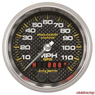 AutoMeter GAUGE; SPEEDOMETER; 3 3/8in.; 120MPH; GPS; MARINE CARBON FIBER - 200637-40