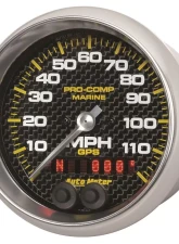 AutoMeter GAUGE; SPEEDOMETER; 3 3/8in.; 120MPH; GPS; MARINE CARBON FIBER                                     - 200637-40 - Image 2