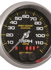 AutoMeter GAUGE; SPEEDOMETER; 3 3/8in.; 120MPH; GPS; MARINE CARBON FIBER                                     - 200637-40 - Image 3