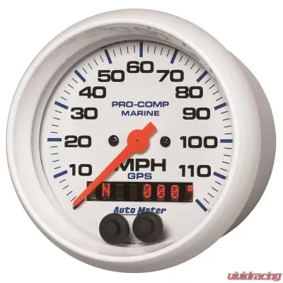 AutoMeter GAUGE; SPEEDOMETER; 3 3/8in.; 120MPH; GPS; MARINE WHITE - 200637