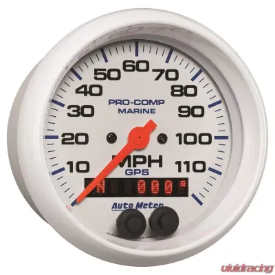 AutoMeter GAUGE; SPEEDOMETER; 3 3/8in.; 120MPH; GPS; MARINE WHITE - 200637
