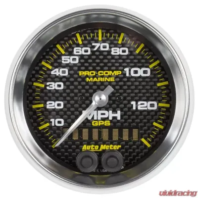 AutoMeter GAUGE; SPEEDOMETER; 3 3/8in.; 140MPH; GPS; MARINE CARBON FIBER - 200638-40