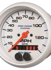 AutoMeter GAUGE; SPEEDOMETER; 3 3/8in.; 140MPH; GPS; MARINE WHITE                                     - 200638 - Image 2