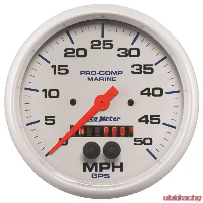 AutoMeter GAUGE; SPEEDOMETER; 5in.; 50MPH; GPS; MARINE WHITE - 200644