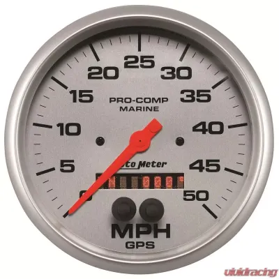 AutoMeter GAUGE; SPEEDOMETER; 5in.; 50MPH; GPS; MARINE SILVER - 200644-33