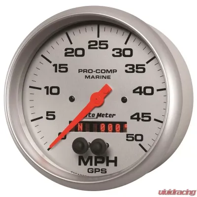 AutoMeter GAUGE; SPEEDOMETER; 5in.; 50MPH; GPS; MARINE SILVER - 200644-33