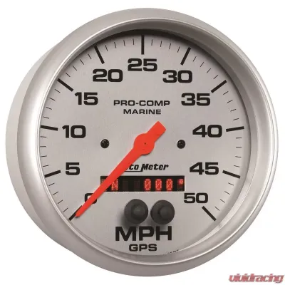 AutoMeter GAUGE; SPEEDOMETER; 5in.; 50MPH; GPS; MARINE SILVER - 200644-33